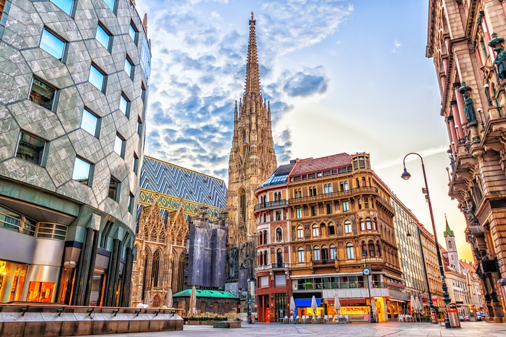Stephansplatz, view on the St. Stephen's Cathedral, Vienna
