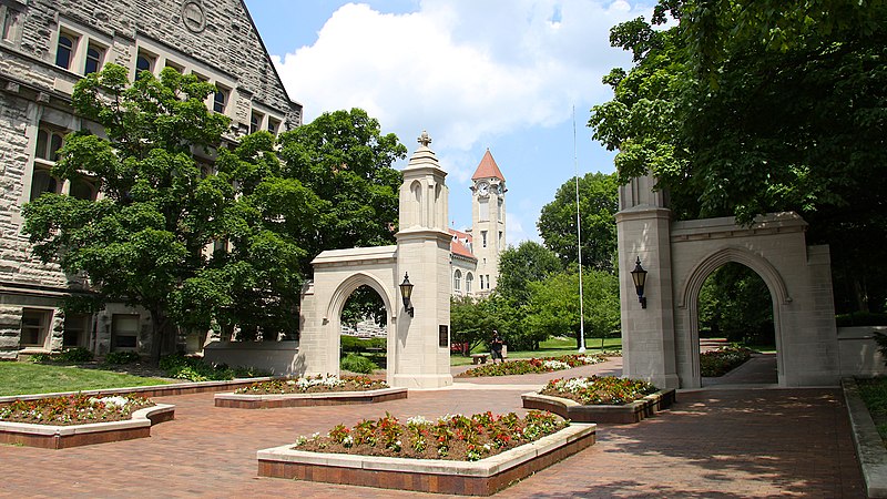”A gate at the Indiana University in Bloomington”