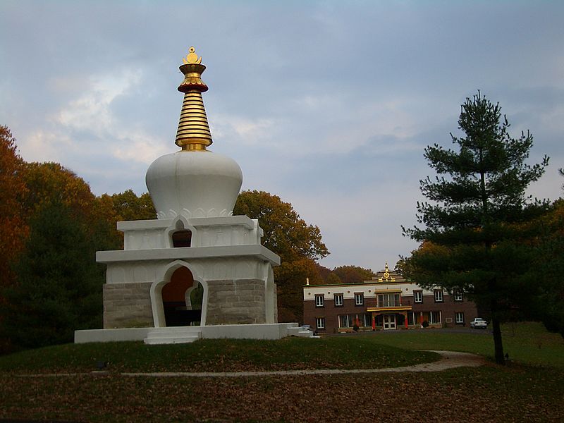 ”A stupa on the grounds of Tibetan Mongolian Buddhist Cultural Center, Indiana”