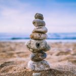 stone stacking at the beach